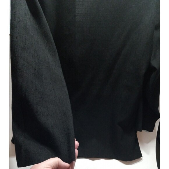 Main Street Classics Vtg Black Jacket Pockets Early 80s One Button Shoulder Pads - Picture 4 of 11